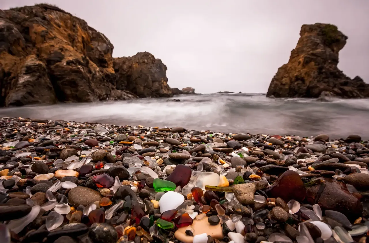 The ocean has worn all the glassware down to the size of pebbles, creating this utterly unique phenomenon — Shutterstock