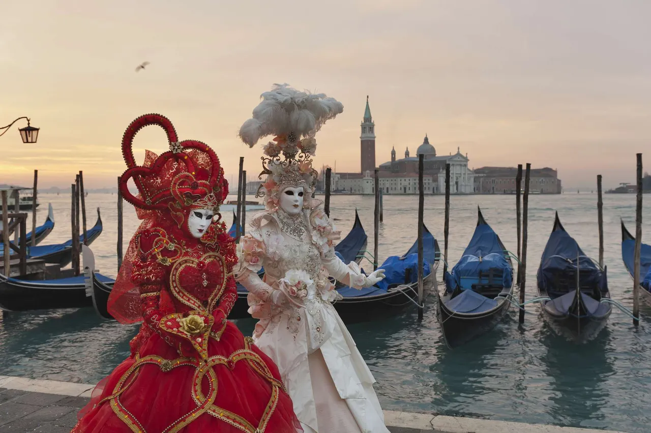 Masked people during the Venice Carnival