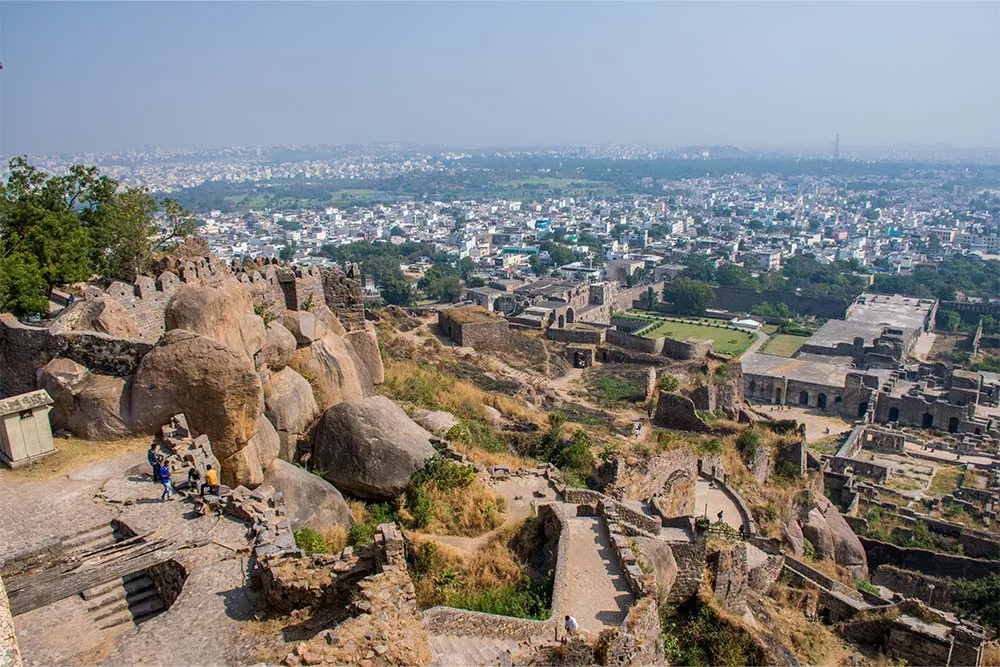 View over Hyderabad from Golconda Fort — Shutterstock
