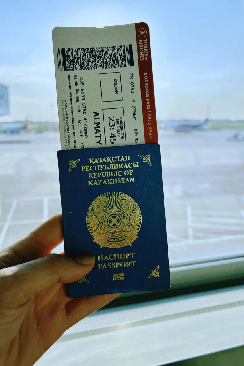 passport with an onward ticket
