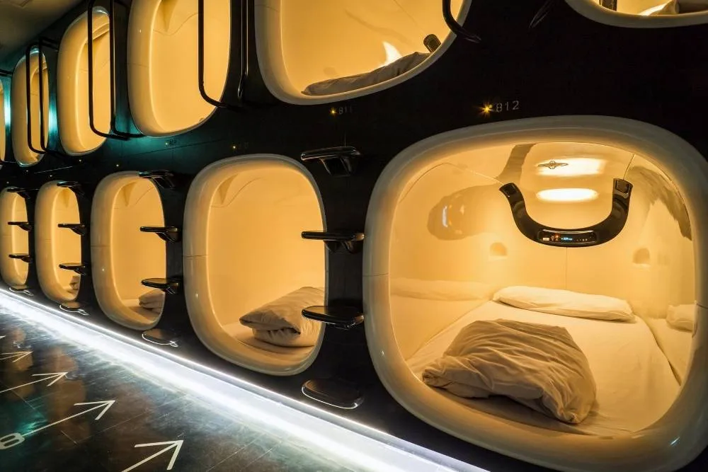 Capsule hotel beds — Shutterstock