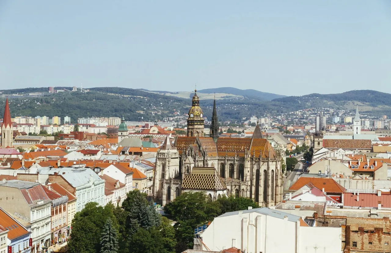 Cathedral of St. Elizabeth and Main Street ( hlavna ulica ) , skyline of Kosice, Slovakia